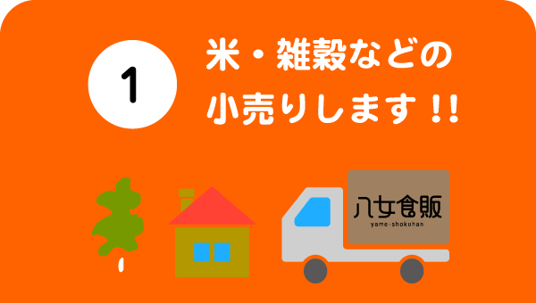 1.米穀などの小売りします！